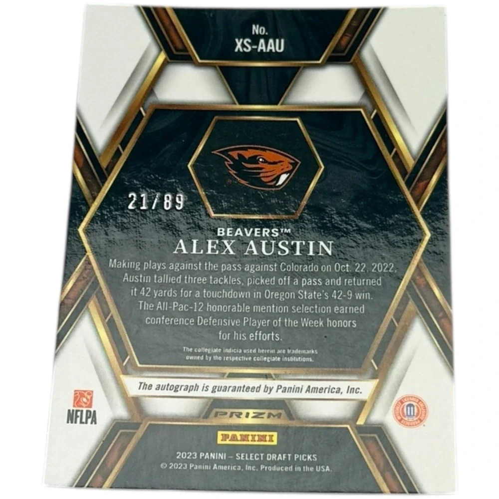 2023 Select Draft Picks X-Factor‎ Signatures Auto #XS-AAU Alex Austin Bills /89